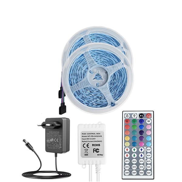 INF 24V LED Strip lys 2x15m med IR fjernbetjening 0