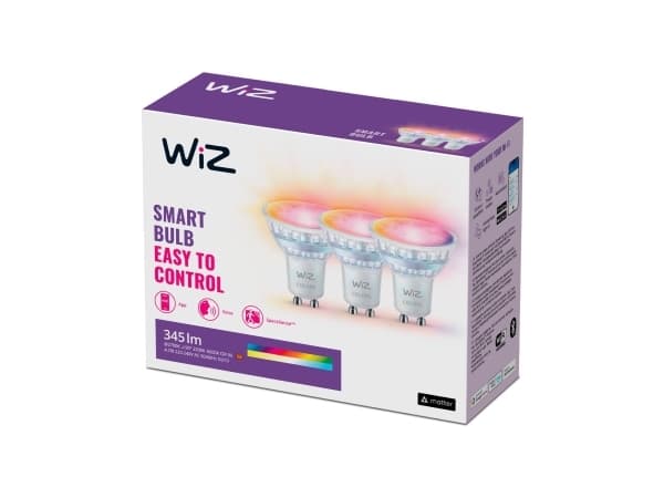 WiZ Spot 50 W PAR16 GU10 x3, Smart bulb, Wi-Fi/Bluetooth, White, GU10, PAR16, White
