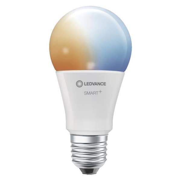LEDVANCE SMART+ WIFI LED-lampa, vit frostad look, 9W, 806lm, klassisk glödlampsform med E27-sockel, justerbart vitt ljus, dimbar,