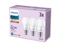Miniatyrbild 3 av 5: Philips - LED-glödlampa - form: A60 - glaserad finish - E27 - 8 W (motsvarande 60 W) - klass F - varmt vitt ljus - 2700 K (paket om 3)