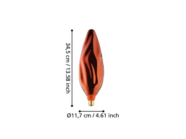 EGLO E27 LED CF117 kobberfarvet dekorationspære med spiral og varmt hvidt lys