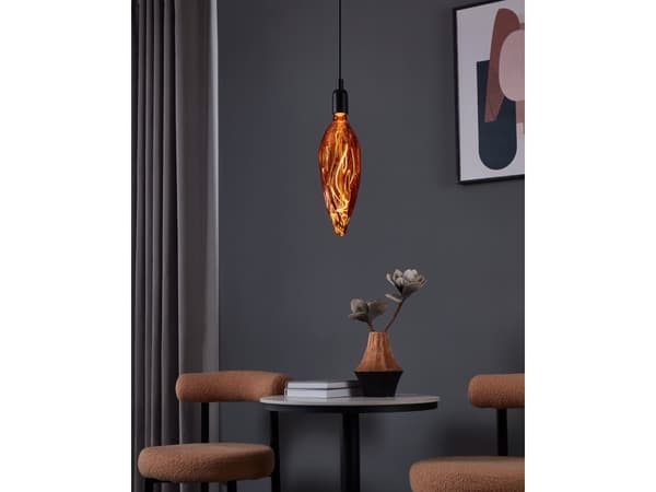 EGLO E27 LED CF117 kobberfarvet dekorationspære med spiral og varmt hvidt lys