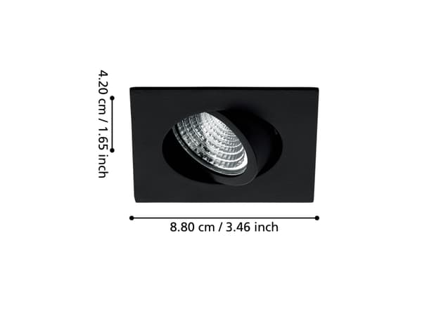 EGLO SALICETO INDBYG. KIP 88X88 450LM 4000K DÆMPB. SORT