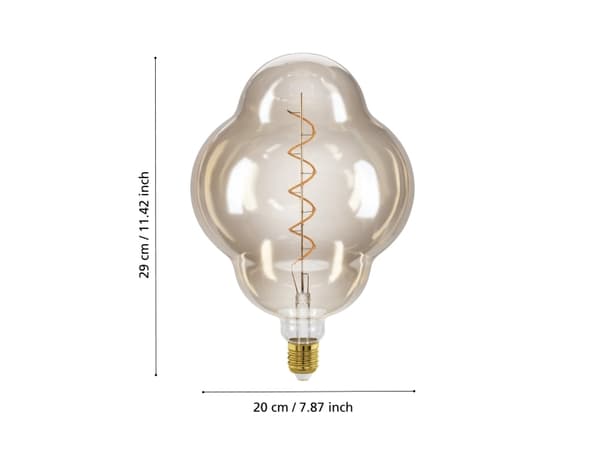 EGLO E27 LED CL200 bärnstensfärgad dekorativ glödlampa med spiral och varmvitt ljus