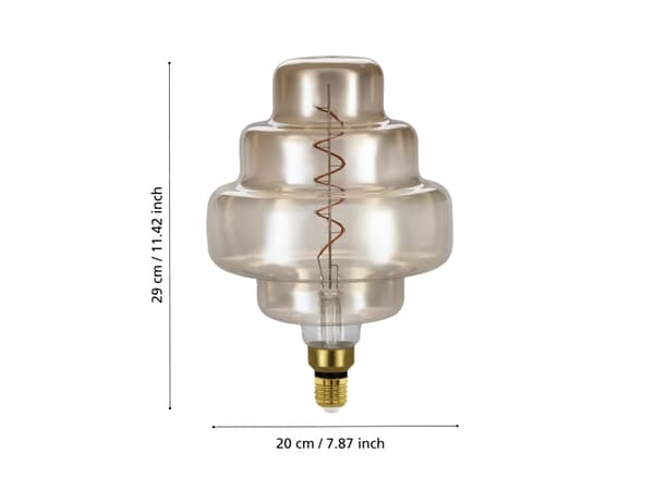 EGLO E27 LED OR200 bärnstensfärgad dekorativ glödlampa med spiral och varmvitt ljus