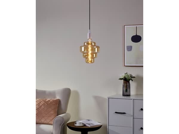 EGLO E27 LED OR200 bärnstensfärgad dekorativ glödlampa med spiral och varmvitt ljus