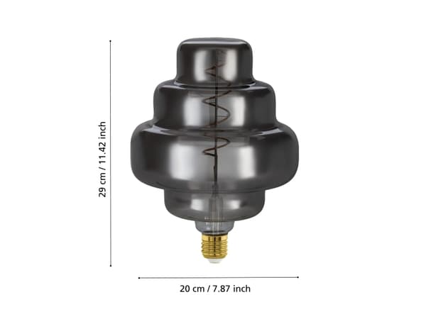 EGLO E27 LED OR200 røgfarvet dekorationspære med spiral og varmt hvidt lys