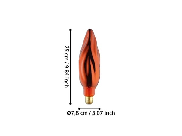 EGLO E27 LED CF78 kobberfarvet dekorationspære med spiral og varmt hvidt lys