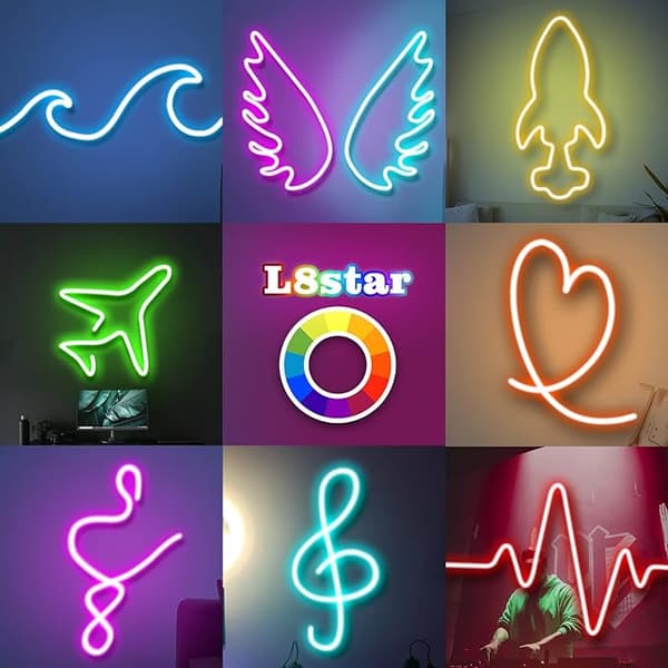 Neon ljusremsa/RGB list, app styrning, färg musiksynkronisering, IP67 - 2m