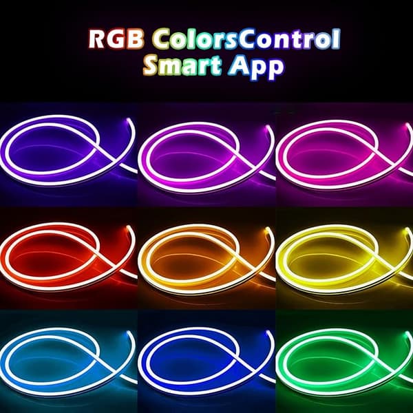 Neon ljusremsa/RGB list, app styrning, färg musiksynkronisering, IP67 - 2m