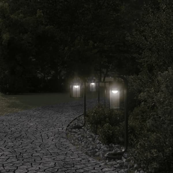 vidaXL udendørs standerlampe 60 cm rustfrit stål sort