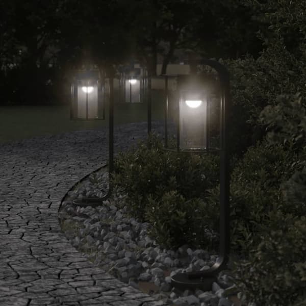 vidaXL udendørs standerlampe 60 cm rustfrit stål sort