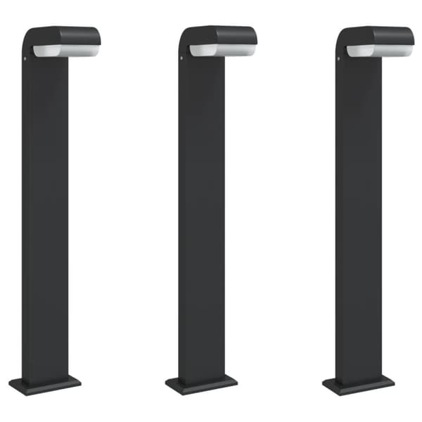 vidaXL Pylväsvalaisimet 3 kpl musta 80 cm valualumiini