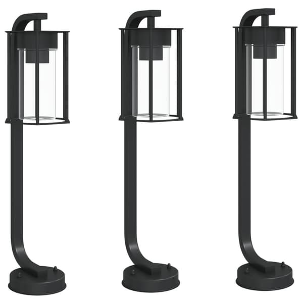 vidaXL Utendørs gulvlamper 3 stk svart 60 cm rustfritt stål