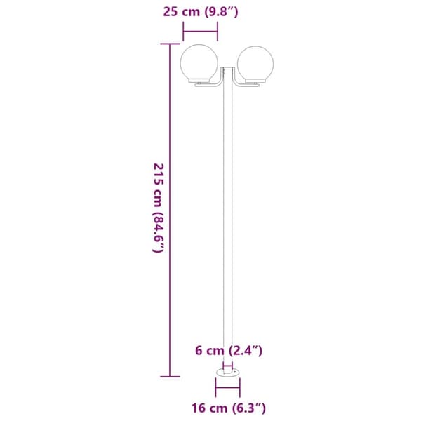 vidaXL Pylväsvalaisimet 3 kpl hopea 215 cm ruostumaton teräs