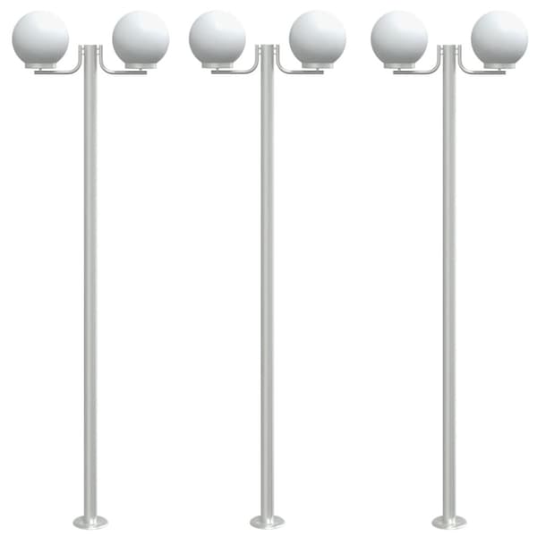 vidaXL Utomhusgolvlampor 3 st silver 215 cm rostfritt stål