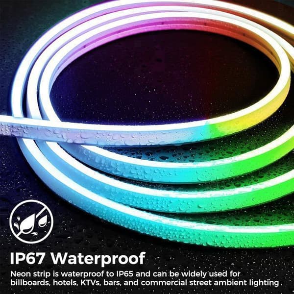 Neon LED Strip 3m, CALDION LED Strip med WiFi APP-kontroll, kompatibel med Alexa, för sovrum, vardagsrum, badrum, dekoration