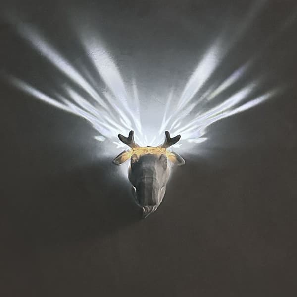 Elghornlampe veggfeste LED-lys med adapter