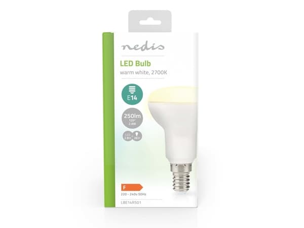 Nedis LBE14R501, 2,8 W, 26 W, E14, 250 lm, 15000 h, Lämmin valkoinen