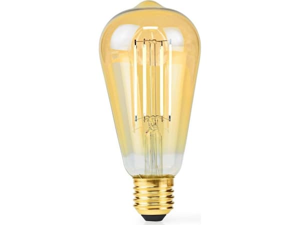Nedis LBDE27ST64GD1, 4,9 W, 42 W, E27, 470 lm, 15000 timer, Ekstra varmt lys, Varm hvit