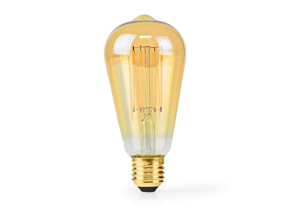 Nedis LBDE27ST64GD1, 4,9 W, 42 W, E27, 470 lm, 15000 timer, Ekstra varmt lys, Varm hvit