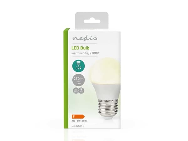 Nedis LBE27G451, 2,8 W, E27, 250 lm, 15000 t, varmhvit