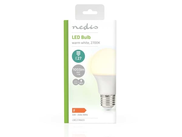 Nedis LBE27A603, 11 W, 80 W, E27, 1055 lm, 15000 t, varmhvit