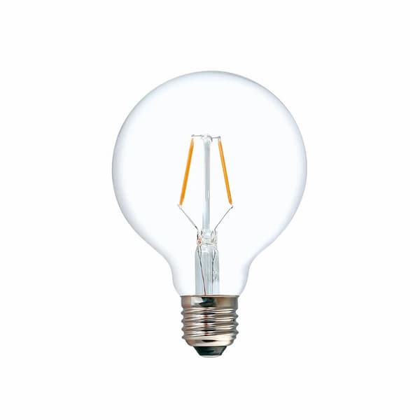 LED-lampa G80 dimbar klar 2W 2200K E27