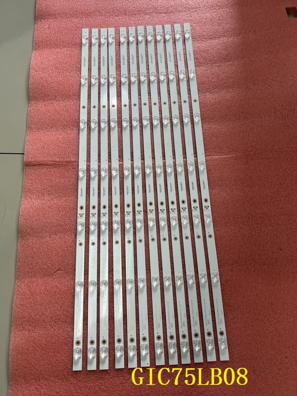 LED-strips til TCL 75-tommers modeller, CE-certificeret, levetid på 100.000 timer.