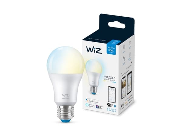 WiZ Colors - LED-glödlampa - form: A60 - glaserad finish - E27 - 8 W (motsvarande 60 W) - klass F - tonbar vit - 2700-6500 K