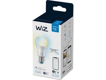 WiZ Colors - LED-glödlampa - form: A60 - glaserad finish - E27 - 8 W (motsvarande 60 W) - klass F - tonbar vit - 2700-6500 K