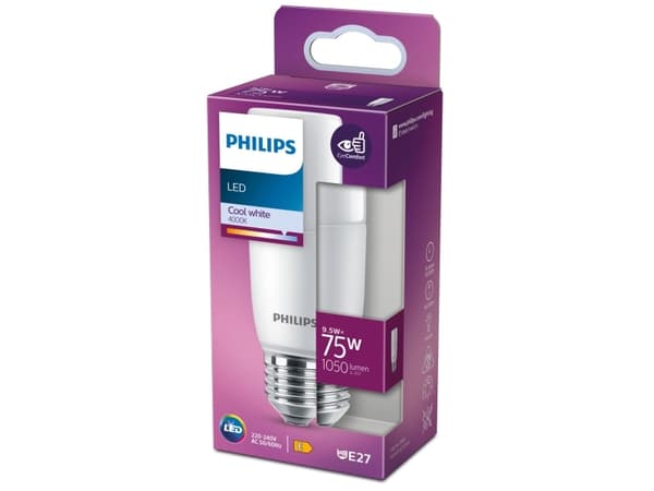Philips 8718699771393, 9,5 W, 75 W, E27, 1050 lm, 15000 timer, Kjølig hvit