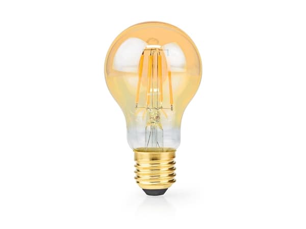 Nedis LBDE27A60GD, 4,9 W, 42 W, E27, 470 lm, 15000 timer, Ekstra varmt lys, Varm hvit