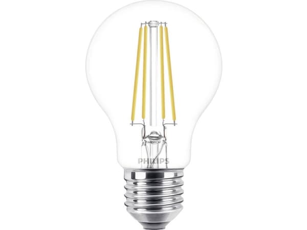 Philips LED Classic - LED-glödlampa - form: A60 - klar finish - E27 - 7 W (motsvarande 60 W) - klass E - svalt vitt ljus - 4000 K (paket om 3)