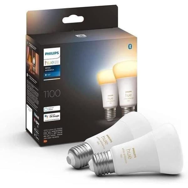 Philips Hue White ambiance A60 – E27 smart ljuskälla – 1100 (2-pack)