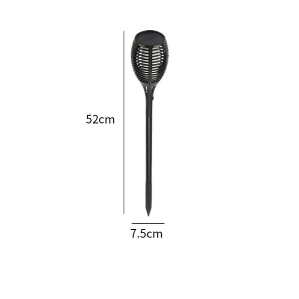 INF Solar Flame lys utendørs, 12 LED flimrende lys (2 pakke) Sort0