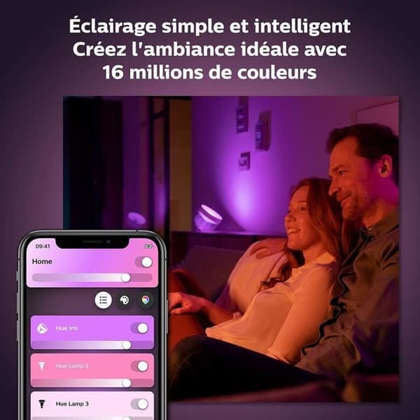 Philips Hue Vit &amp; Färg Ambiance, lampa Iris, kompatibel med Bluetooth, Svart, fungerar med Alexa, Google Assistant och Apple
