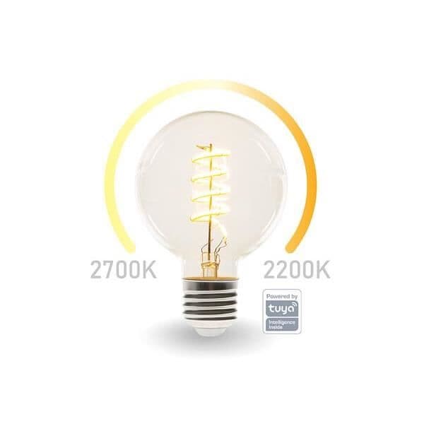 Wifi Smart LED-lampa - Perel - Varmvit & intensiv varmvit - E27