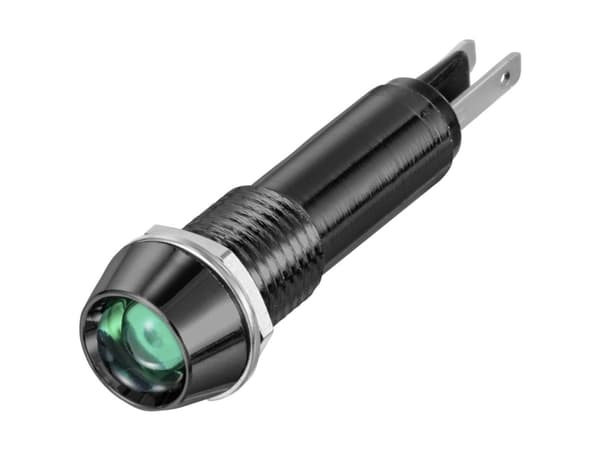 TRU COMPONENTS TC-12358856 LED-signallampe Grøn 12 V/DC, 24 V/DC 10 mm 40 ° 1 stk