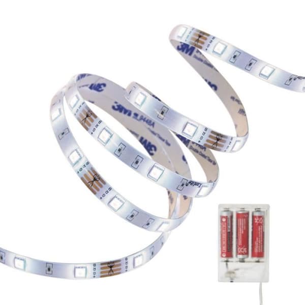 LED-ljusremsor - XANLITE - 1 meter - Neutralvitt - Batteri - Inomhus