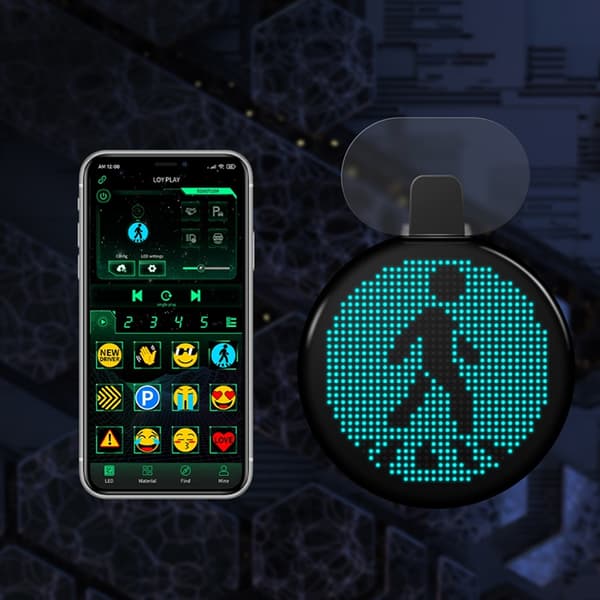 LED emojipanel med fjärrkontroll och Bluetooth-anslutning