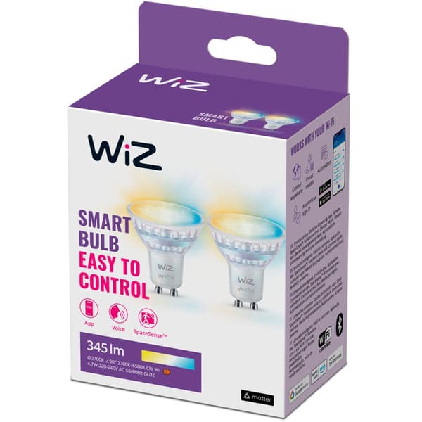 WiFi Smart LED GU10 50W 345lm Varm-kallvit 2-pack