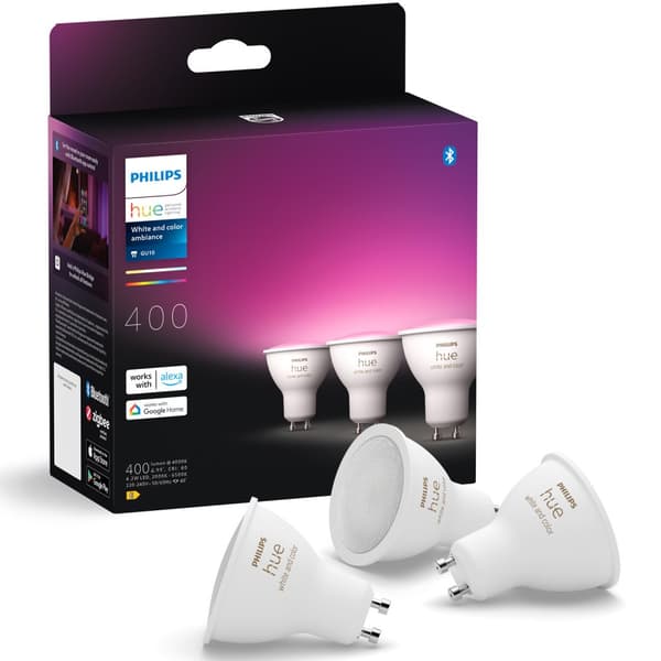 Hue White and Color Ambiance GU10 400lm 3-pak