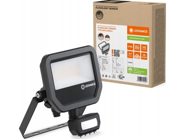 LEDVANCE Floodlight Performance multi lumen sensor 2400lm 17W/840 IP65 sort