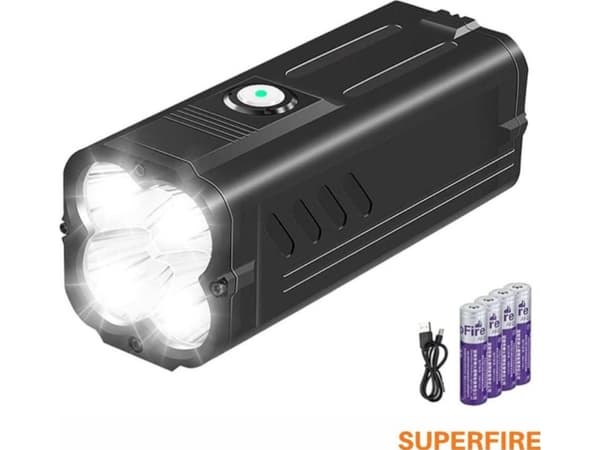 Undefined_V Ficklampa Rech 6000Lm4x18w4x18650ip44