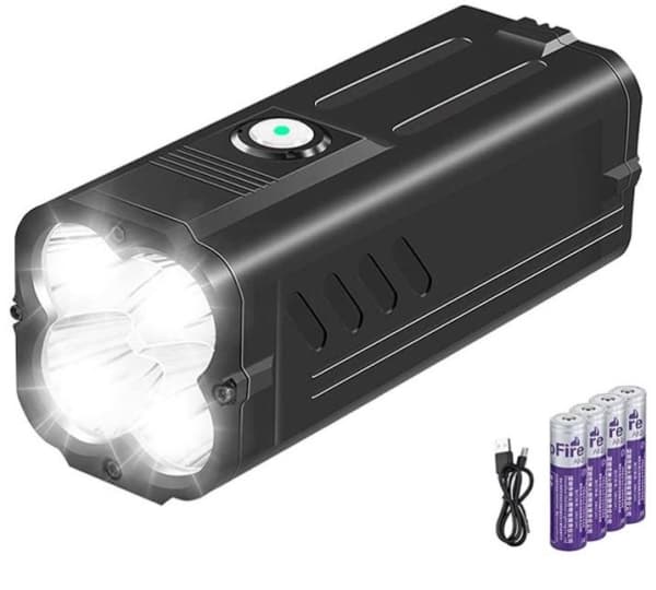 Undefined_V Ficklampa Rech 6000Lm4x18w4x18650ip44