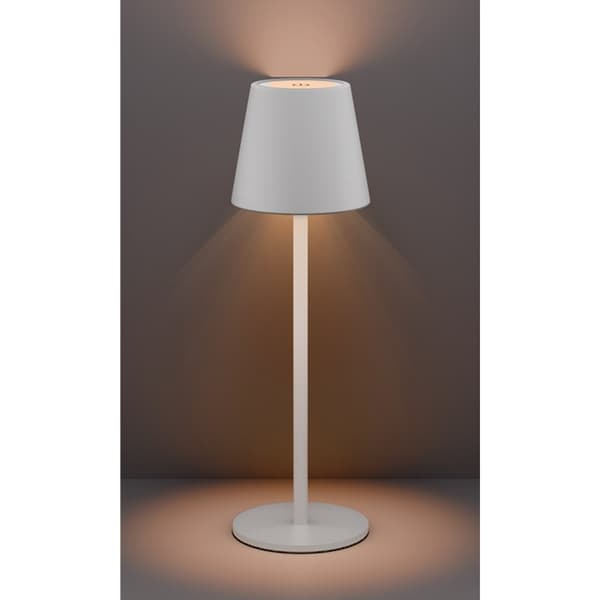 Goobay batteridriven LED bordslampa i vit med touch-kontroll och dimbar funktion
