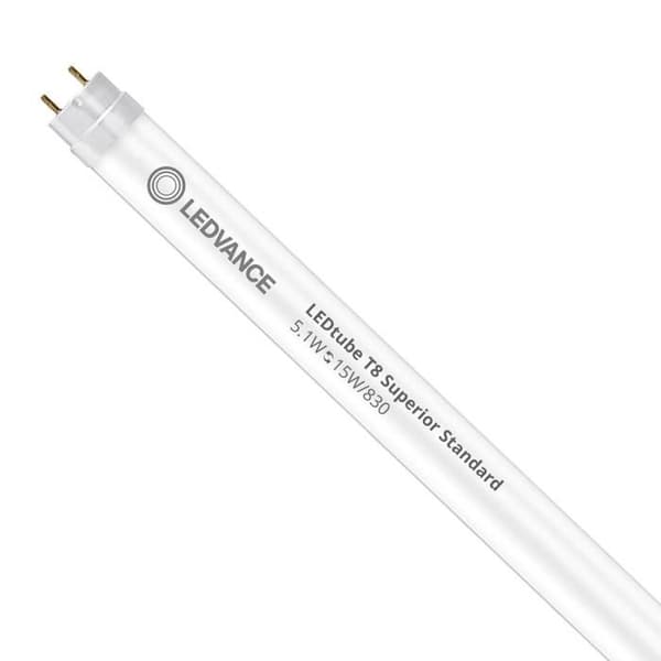 Rör-LED T8 - LEDVANCE - 44cm - 5.1W - 810lm - Varm Vit 3000K - Motsvarar 15W