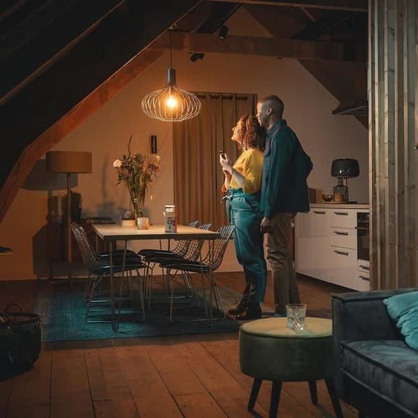 Trust E27 Vintage Connected LED-lampa kompatibel med Alexa och Google Home, ingen Hub, 2,4 GHz WiFi Dimbar vit – Set med 2
