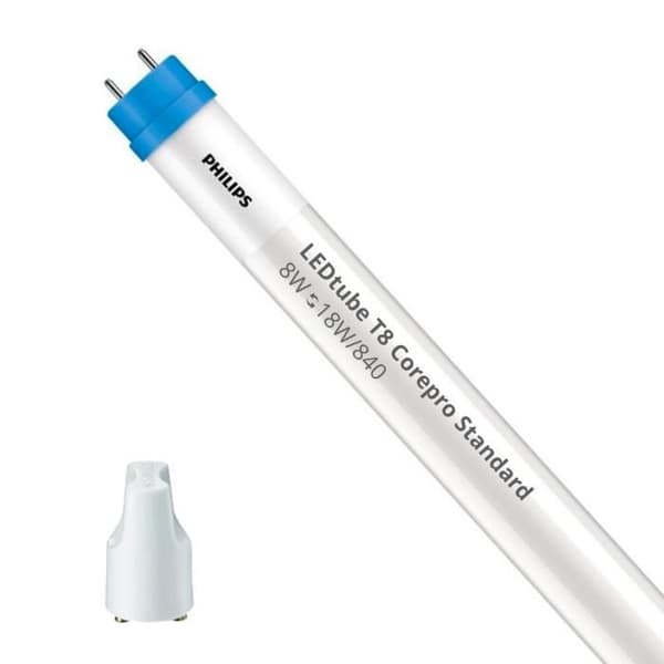 Tube LED T8 CorePro (EM/Direct 230V) 8W 800lm - 840 Kallvit | 60cm - Motsvarar 18W - PHILIPS